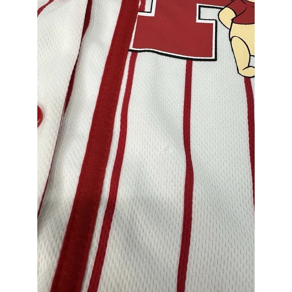 Disney Winnie The Pooh Baseball Jersey Red Pinstripe Women's Size XXS (00) - Picture 6 of 6